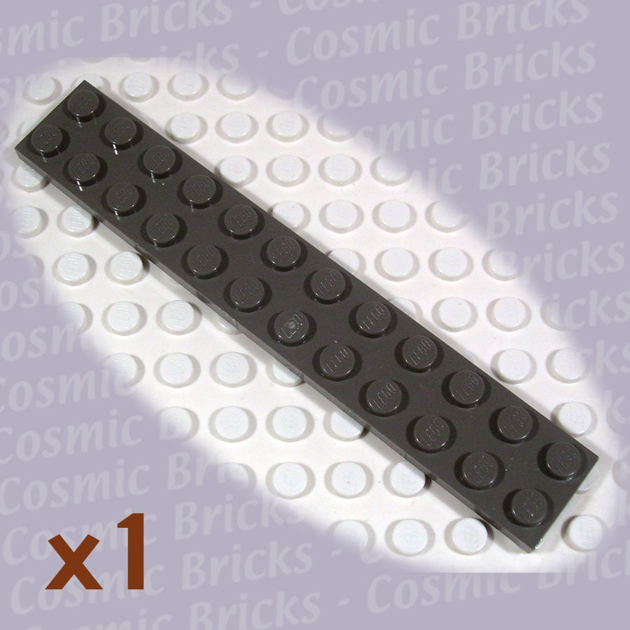 LEGO Dark Gray Plate 2x12 2445 (single,N)