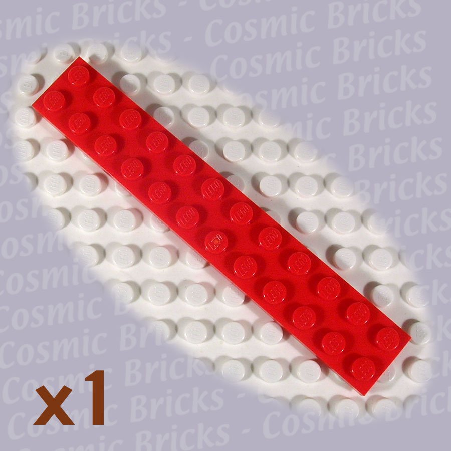LEGO Red Plate 2x12 2445 (single,N)
