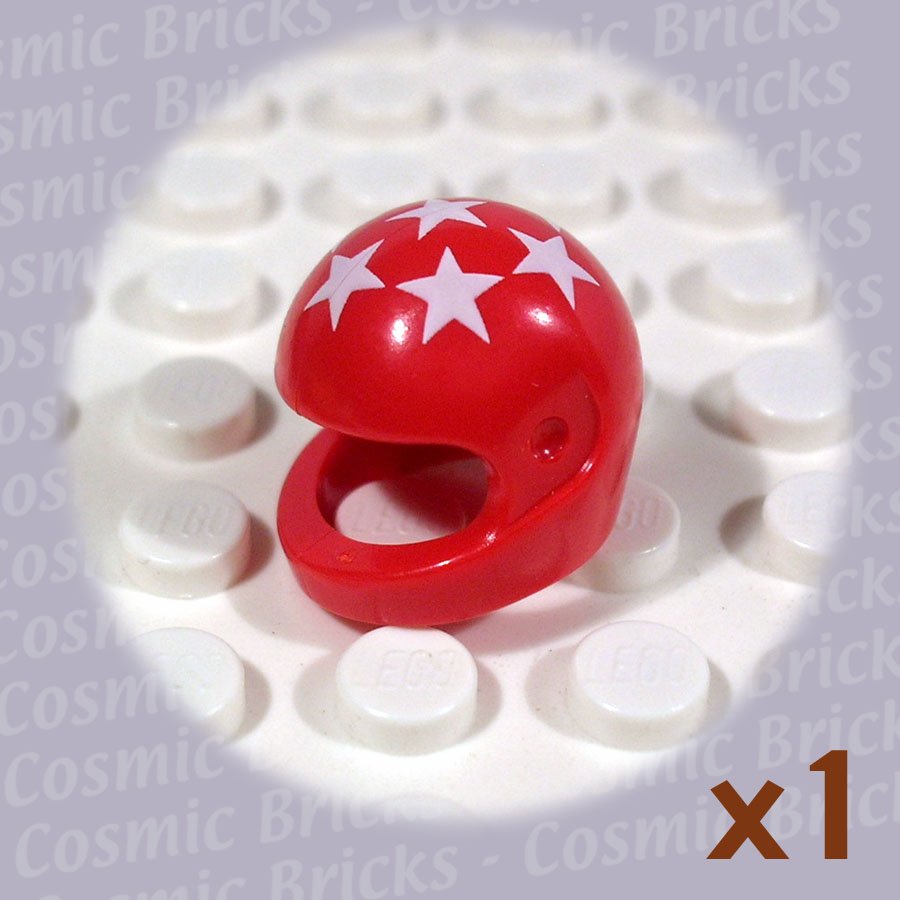 LEGO Red Helmet Standard 7 White Stars 2446 (single,U)