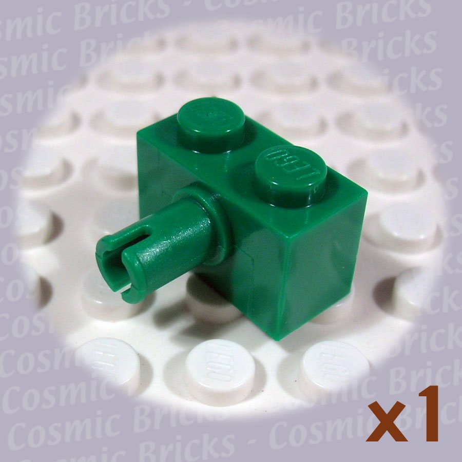 LEGO Dark Green Brick Modified 1x2 Pin 245828 2458 (single,N)