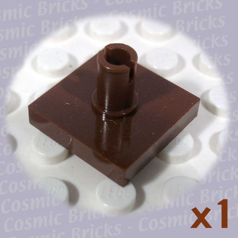 LEGO Brown Tile Modified 2x2 Pin 2460 (single,N)