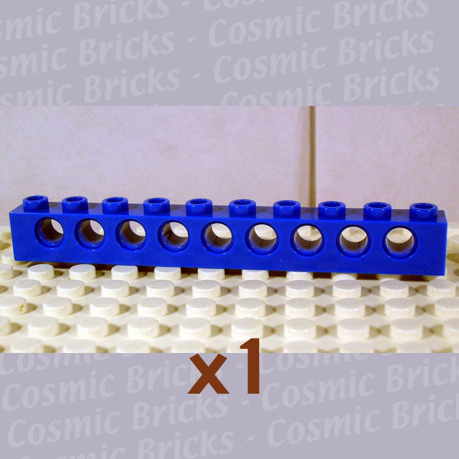 LEGO Blue Technic Brick 1x10 with Holes 273023 2730 (single,N)
