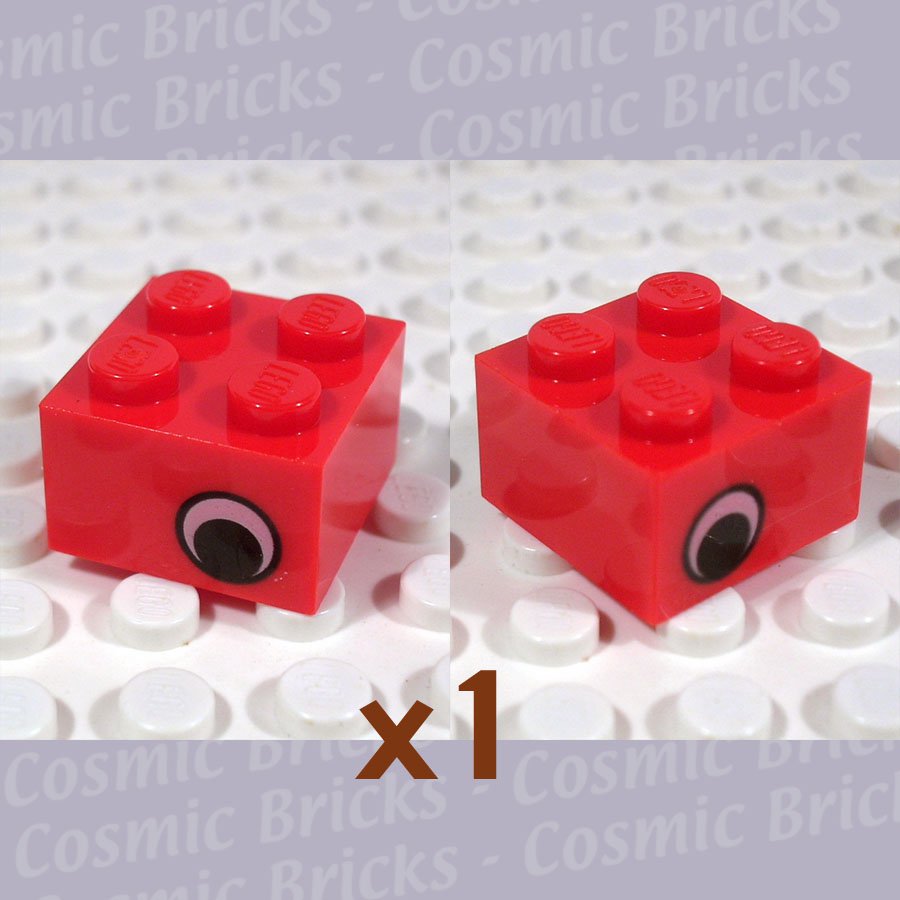 LEGO Red Brick 2x2 Eye Two Sides Offset (single,N)