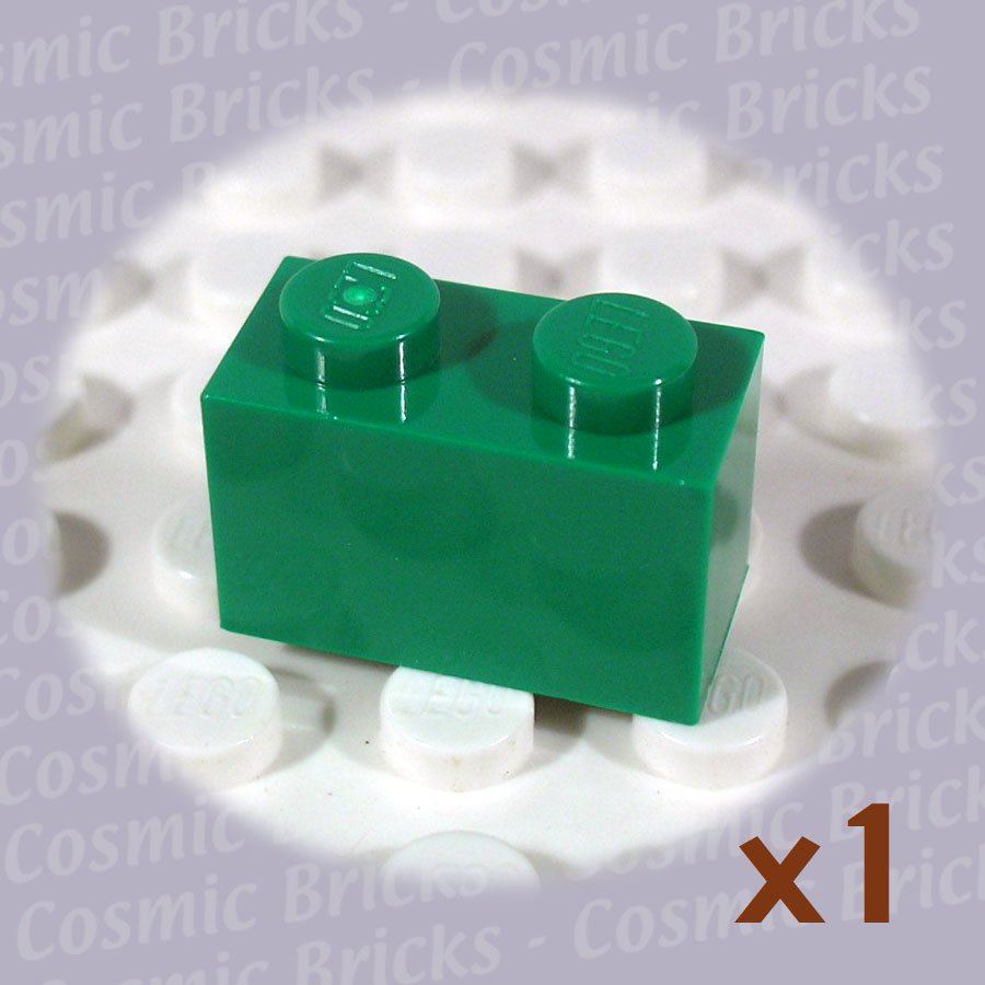 LEGO Dark Green Brick 1x2 4107736 3004 (single,N)