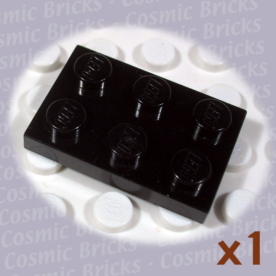 LEGO Black Plate 2x3 302126 3021 (single,U)