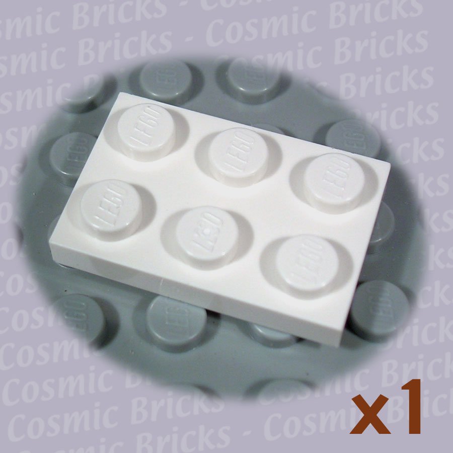 LEGO White Plate 2x3 302101 3021 (single,N)