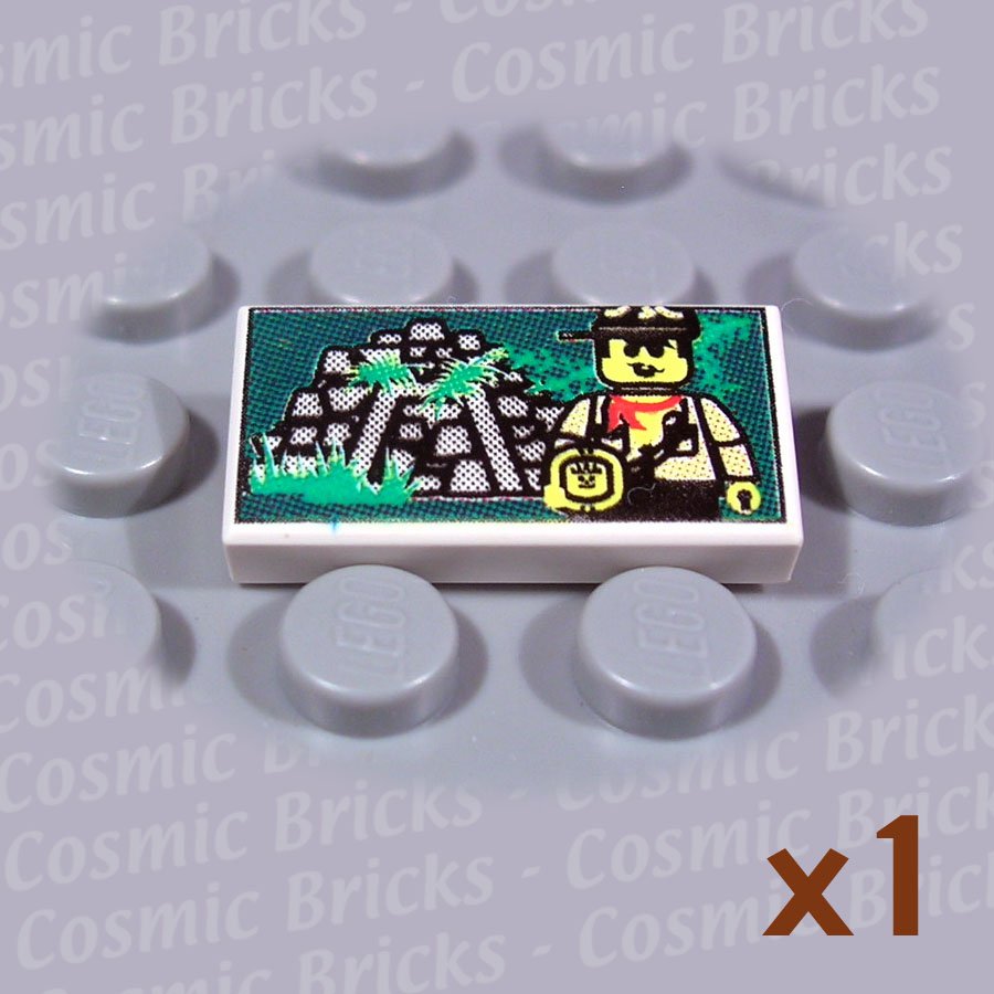 LEGO White Tile 1x2 Explorer Jungle Ruins 3069 (single,N)