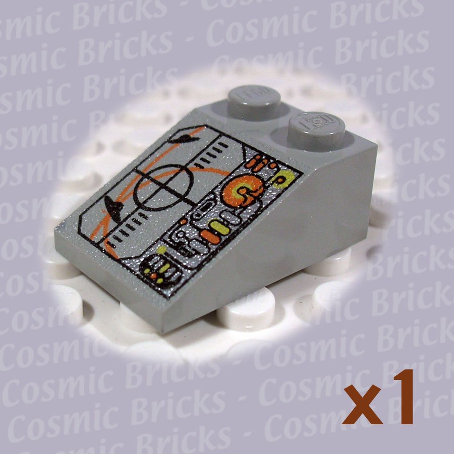 LEGO Light Gray Slope 33 3x2 Crosshairs UFO Circuitry 3298 (single,U)
