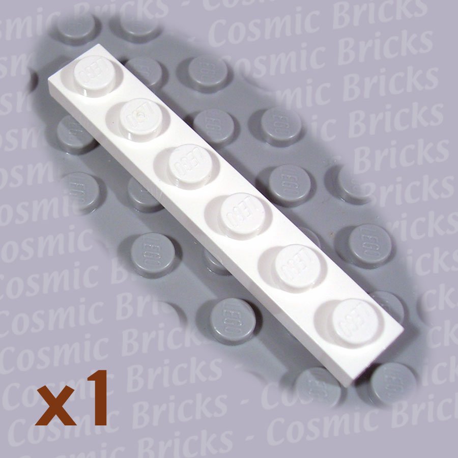 LEGO White Plate 1x6 366601 3666 (single,N)