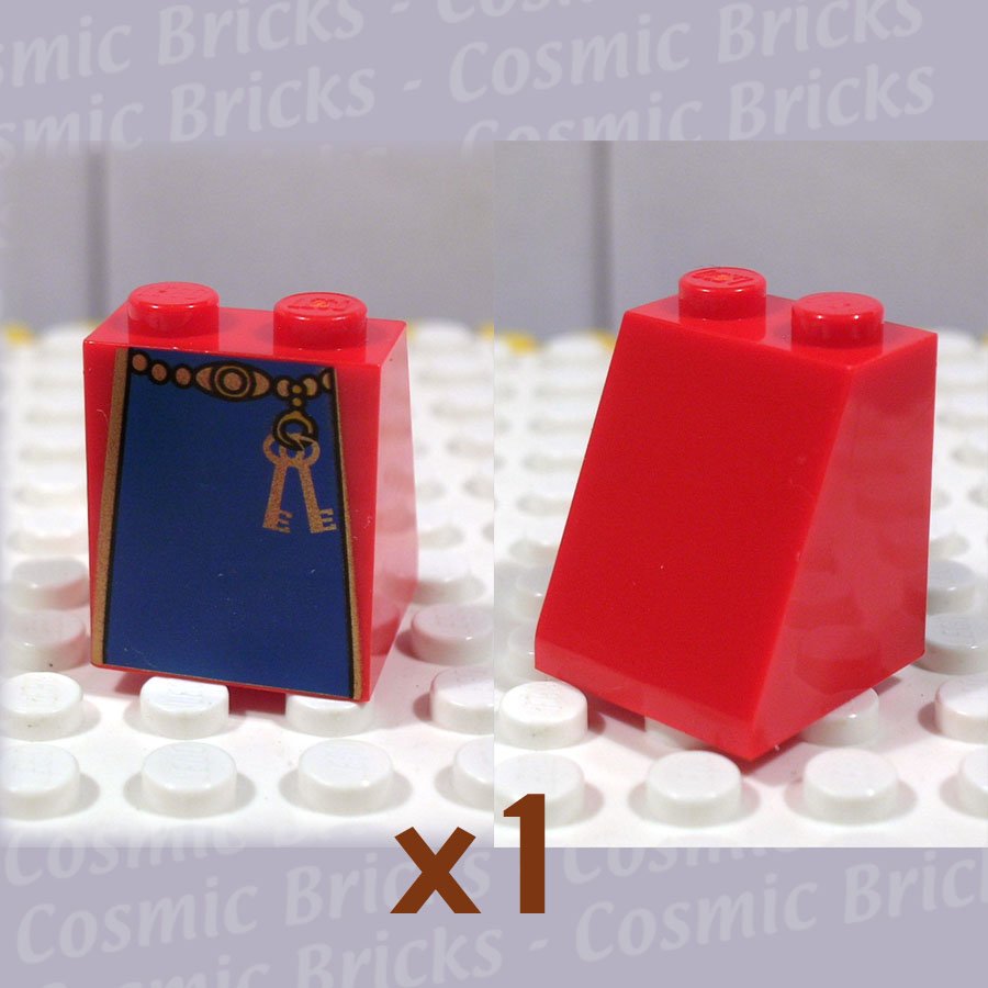 LEGO Bright Red Slope 65 2x2x2 Smooth without Bottom Tube Blue Skirt Keys 3678 (single,N)