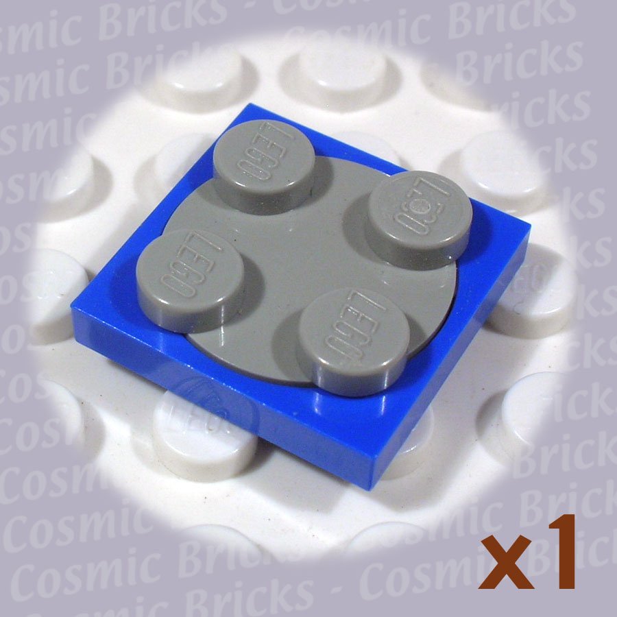 LEGO Blue Turntable 2x2 Plate Light Bluish Gray Top 3680 (single,U)