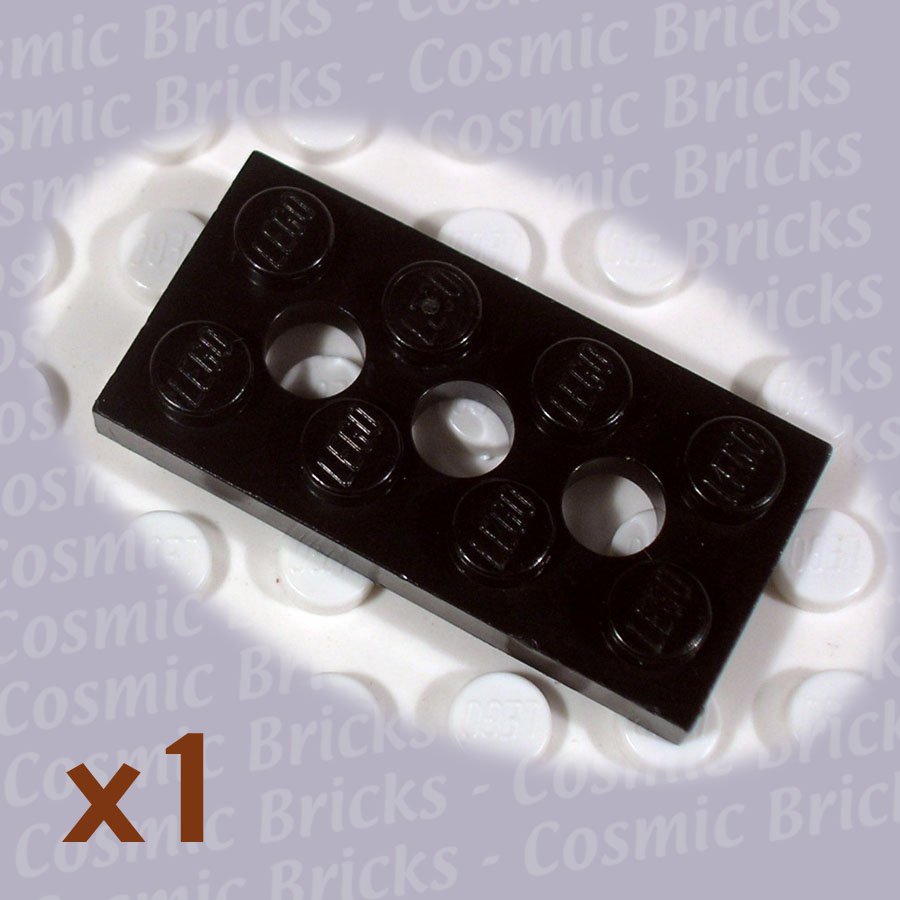 LEGO Black Technic Plate 2x4 3 Holes 370926 3709 (single,U)