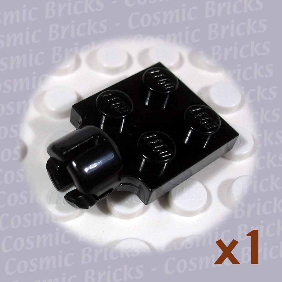 LEGO Black Plate Modified 2x2 Towball Socket Short 373026 3730 (single,N)