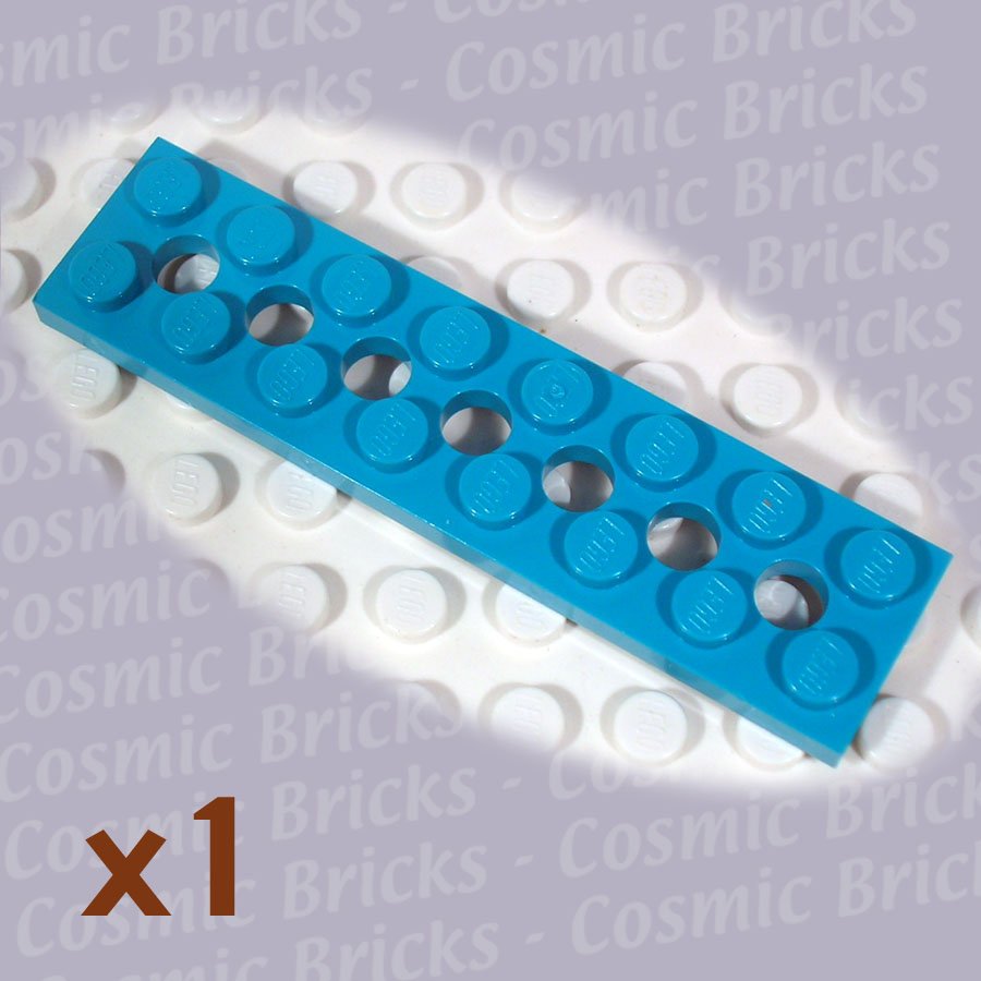 LEGO Bright Bluish Green Technic Plate 2x8 7 Holes 3738 (single,N)