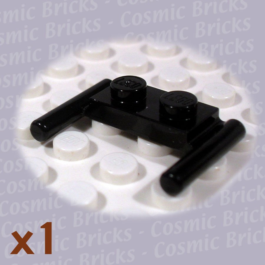 LEGO Black Plate Modified 1x2 Handles 383926 3839 (single,U)