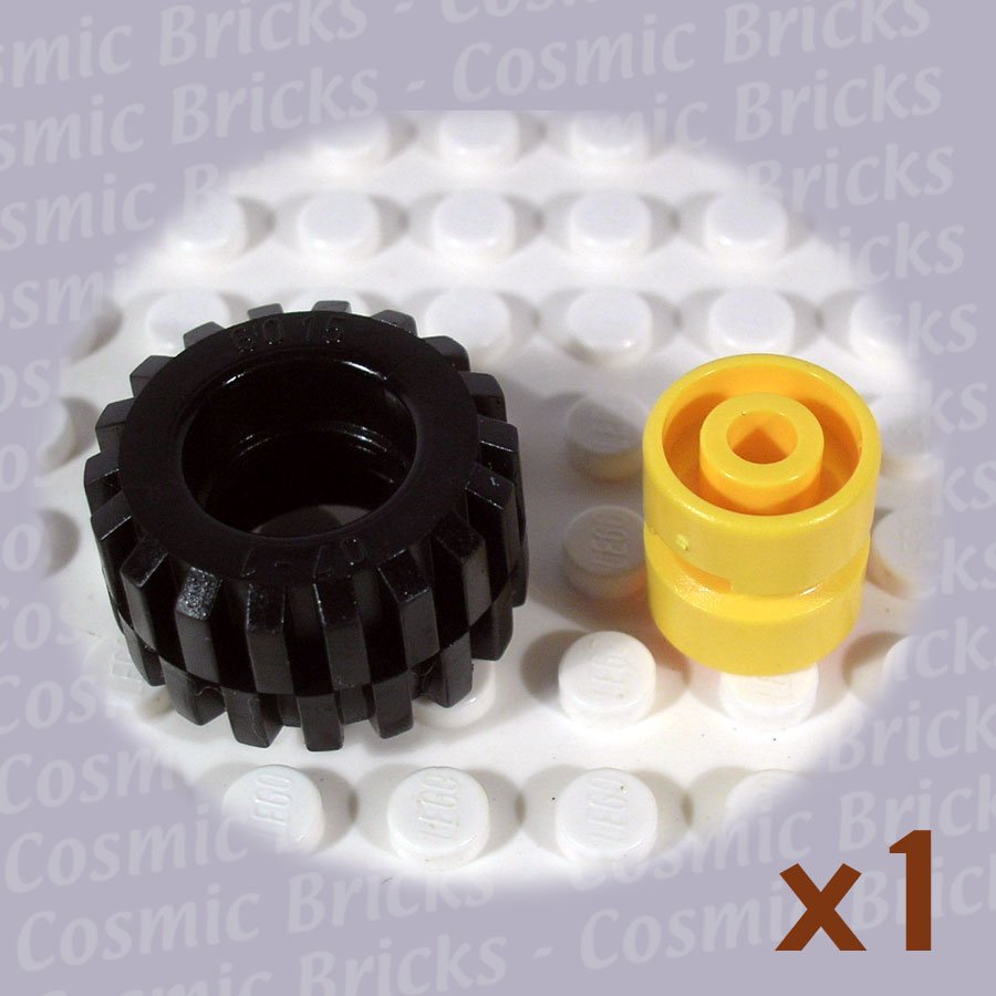 LEGO Yellow Wheel and Black Tire 11.5x12mm 6014 (single,N)