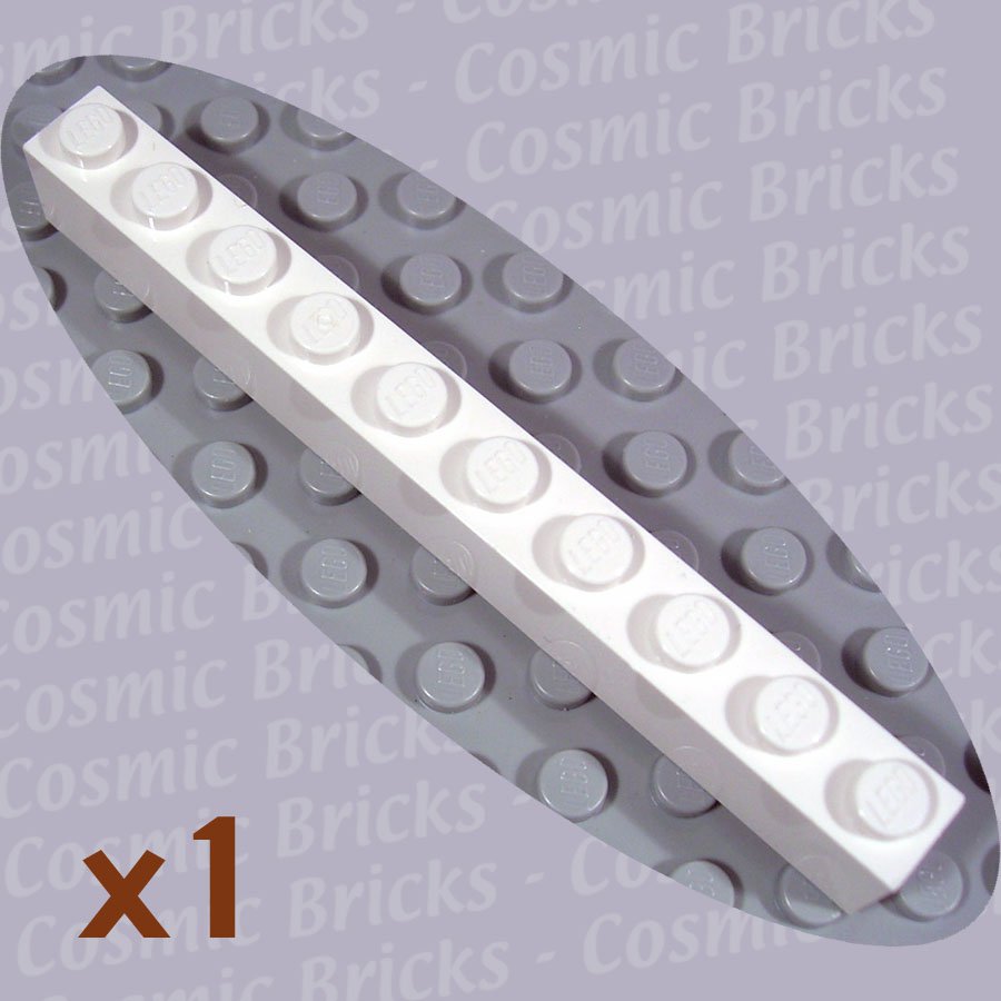 LEGO White Brick 1x10 611101 6111 (single,N)