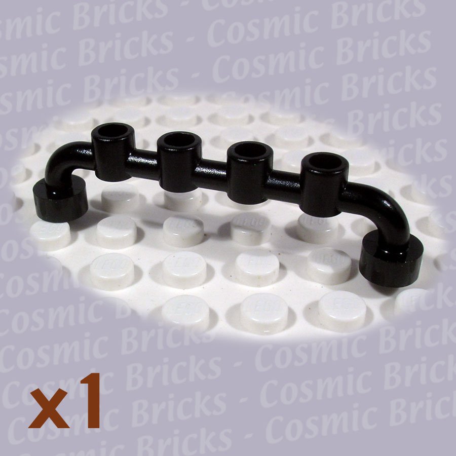 LEGO Black Bar 1x6 Studs Open 614026 6140 (single,N)
