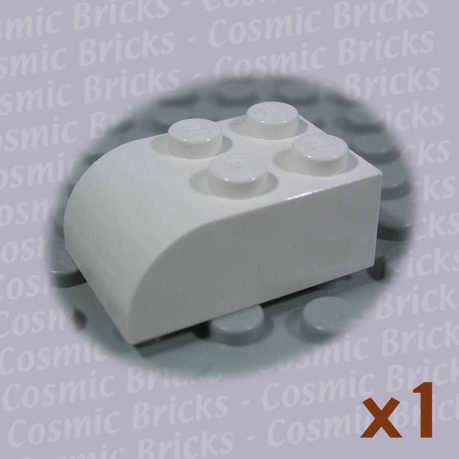 LEGO White Brick Modified 2x3 Curved Top 621501 6215 (single,N)