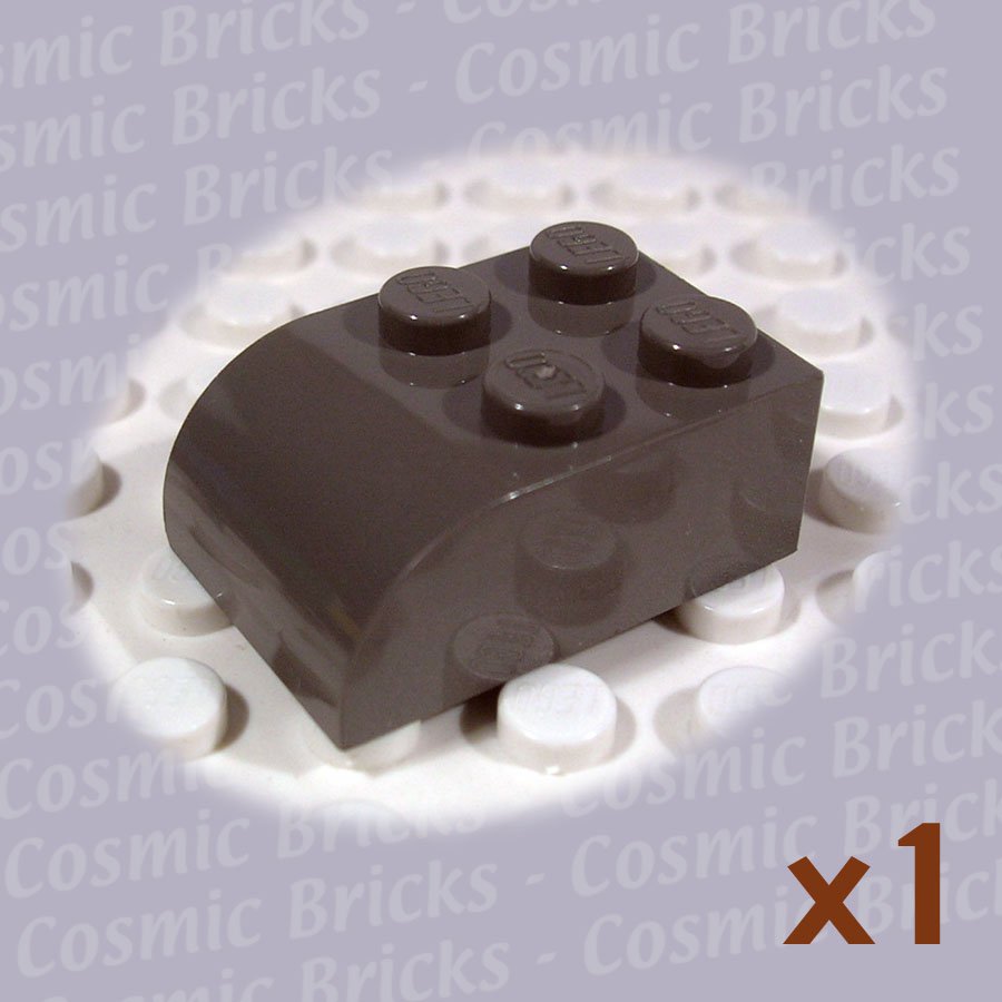 LEGO Dark Gray Brick Modified 2x3 Curved Top 621527 6215 (single,N)