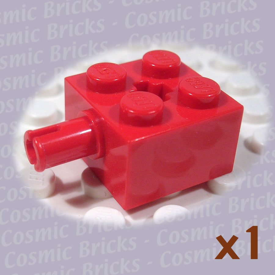 LEGO Red Brick Modified 2x2 Pin Axle Hole 623221 6232 (single,U)