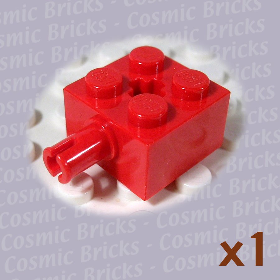 LEGO Bright Red Brick Modified 2x2 Pin and Axle Hole 623221 6232 (single,N)