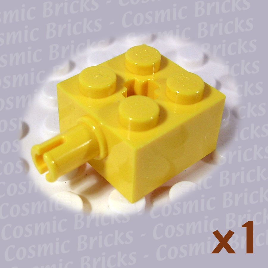 LEGO Yellow Brick Modified 2x2 Pin and Axle Hole 623224 6232 (single,N)