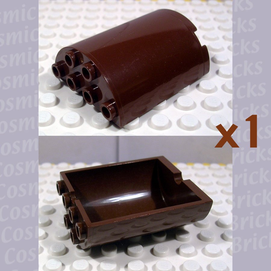 LEGO Brown Cylinder Half 2x4x4 6259 (single,U)