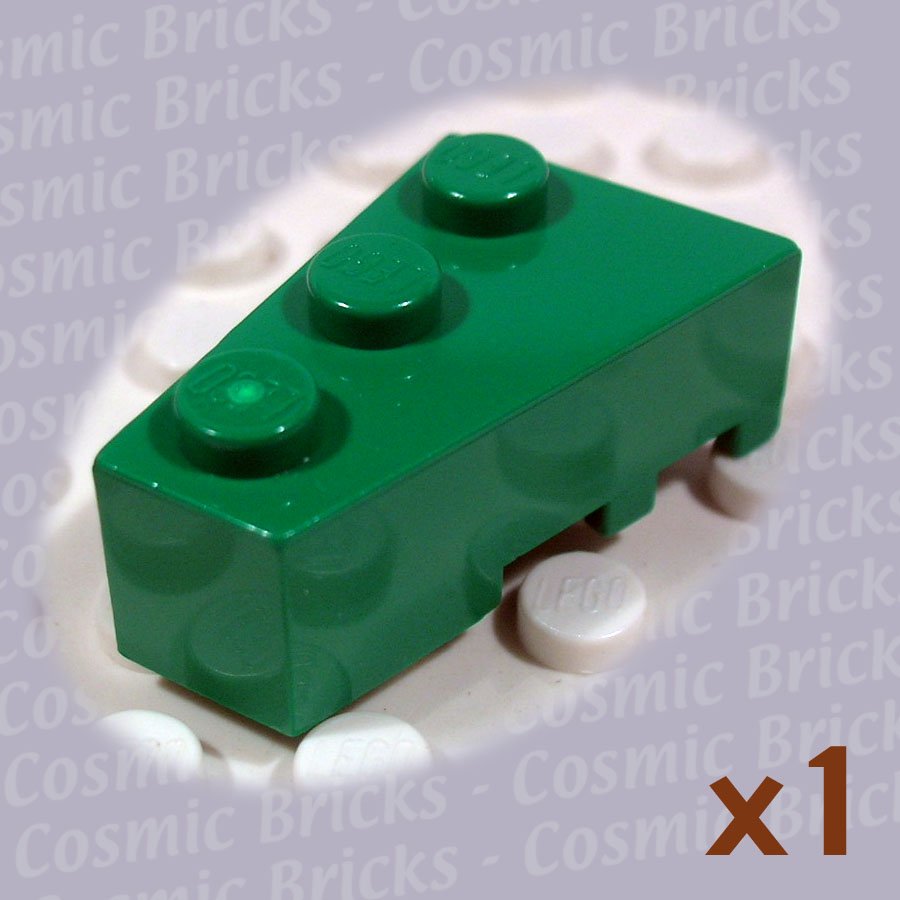 LEGO Dark Green Wedge 3x2 Left 6565 (single,N)