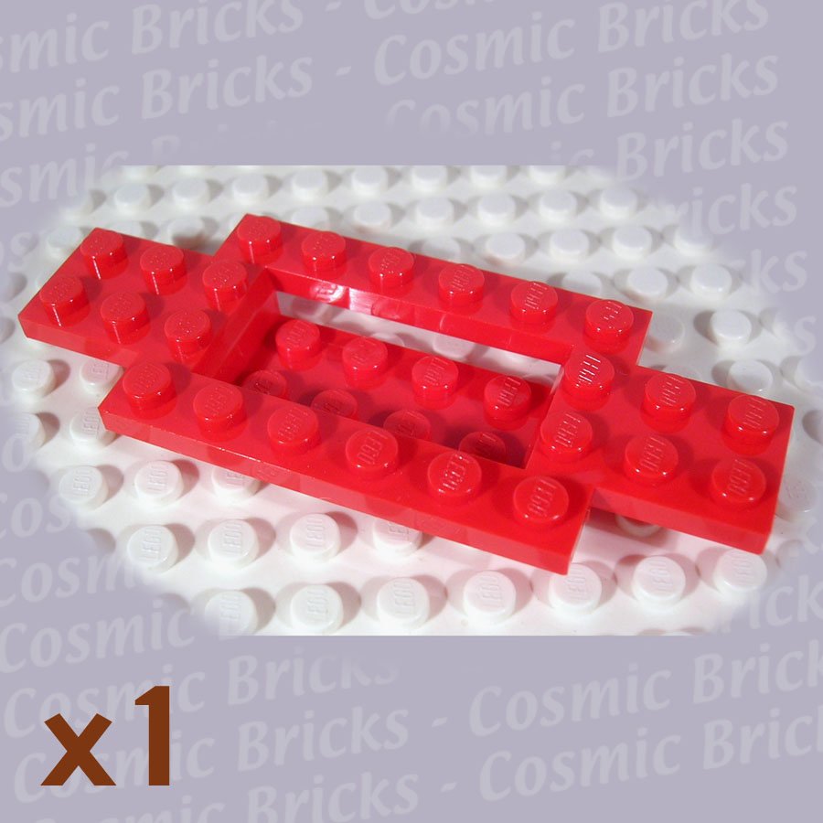 LEGO Bright Red Vehicle Base 4x10x0.6 with 4x2 Recessed Center 4106468 30029 (single,N)