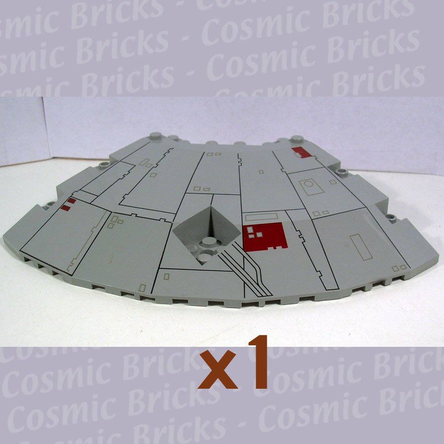 LEGO Light Gray Panel 14x14x2.6 Quarter Saucer Top Millennium Falcon Pattern 30116 (single,U)