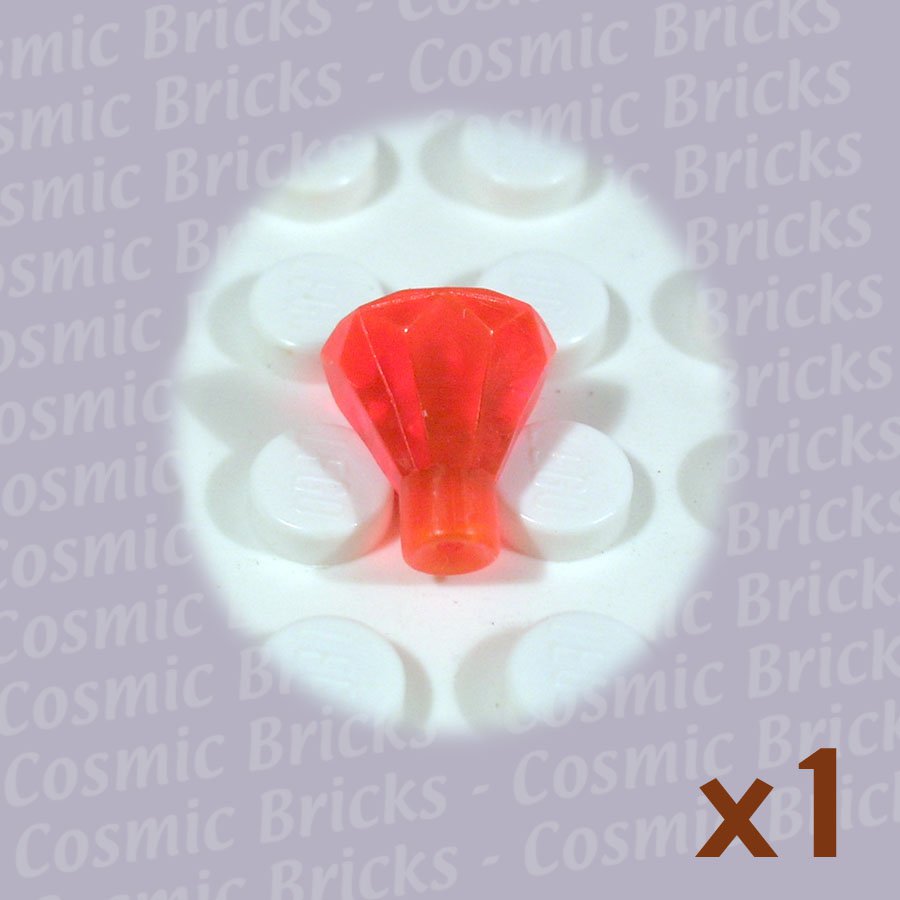 LEGO Trans Neon Orange Rock 1x1 Jewel 24 Facet 4128574 30153 (single,N)