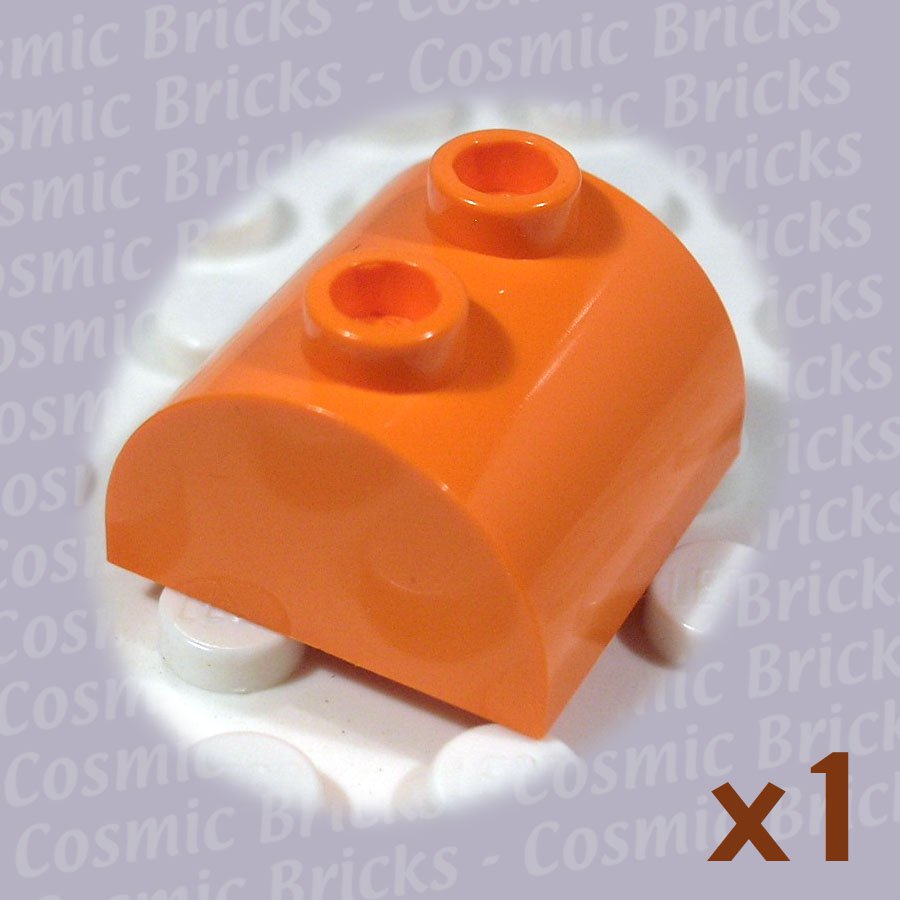 LEGO Orange Brick Modified 2x2 Curved Top Two Top Studs 4125258 30165 (single,N)