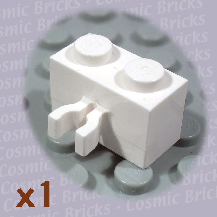 LEGO White Brick 1x2 Vert. Clip 4117061 30237 (single,U)