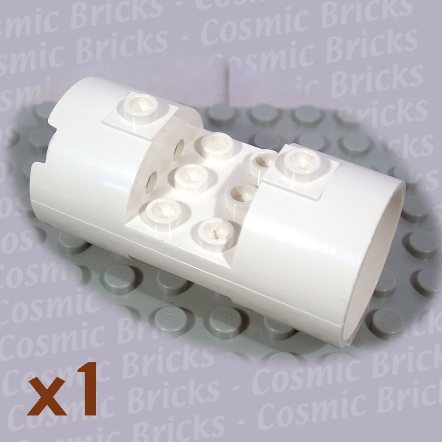 LEGO White Cylinder 3x6x2.6 Horizontal 30360 (single,N)