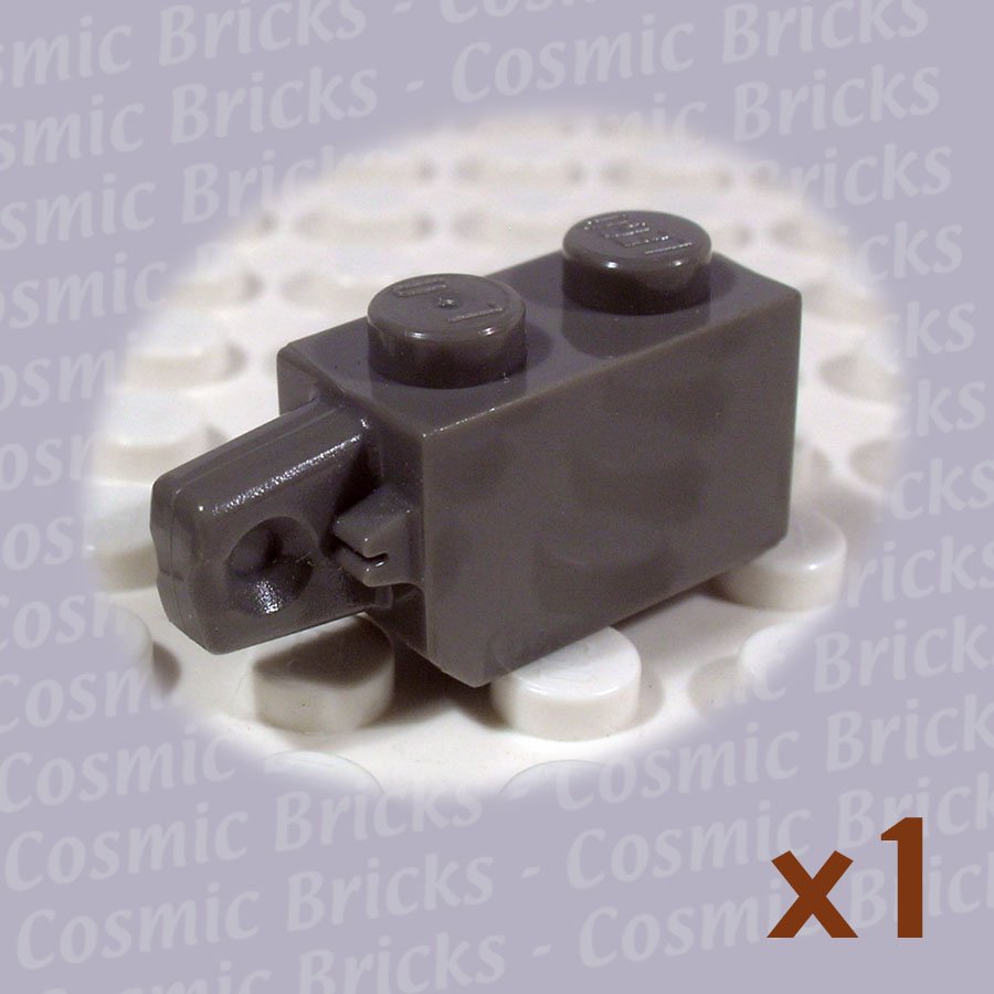 LEGO Dark Gray Hinge Brick 1x2 Locking 1 Finger Vertical End 4144497 30364 (single,U)