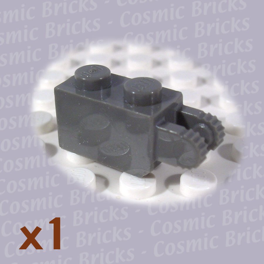 LEGO Dark Gray Hinge Brick 1x2 Locking 2 Fingers Vertical End 4144501 30365 (single,N)