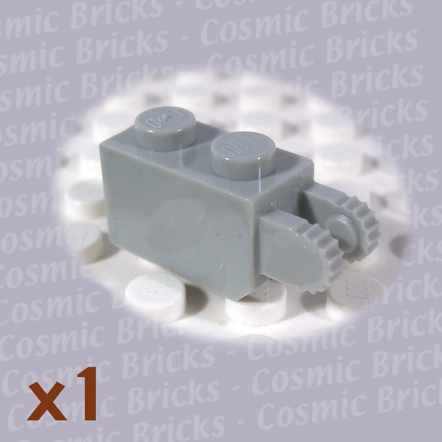 LEGO Light Gray Hinge Brick 1x2 Locking 2 Fingers Vertical End 4144500 30365 (single,N)