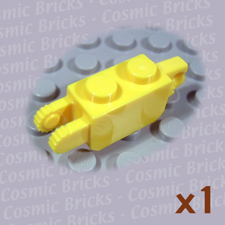 LEGO Yellow Hinge Brick 1x2 Locking 1 and 2 Fingers Vertical 4140704 30386 (single,N)