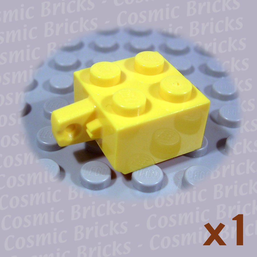 LEGO Yellow Hinge Brick 2x2 Locking with 1 Finger Vertical 4163901 30389 (single,N)