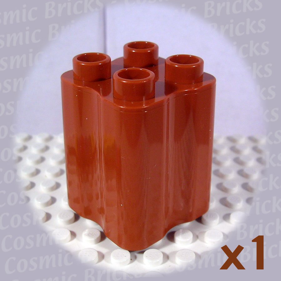 LEGO Dark Orange Duplo Brick 2x2x2 Indented Sides Tree Trunk 4100841 31061 (single,N)