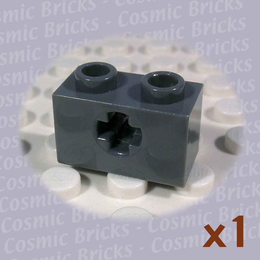 LEGO Dark Bluish Gray Technic Brick 1x2 Axle hole 4210935 32064 (single,N)