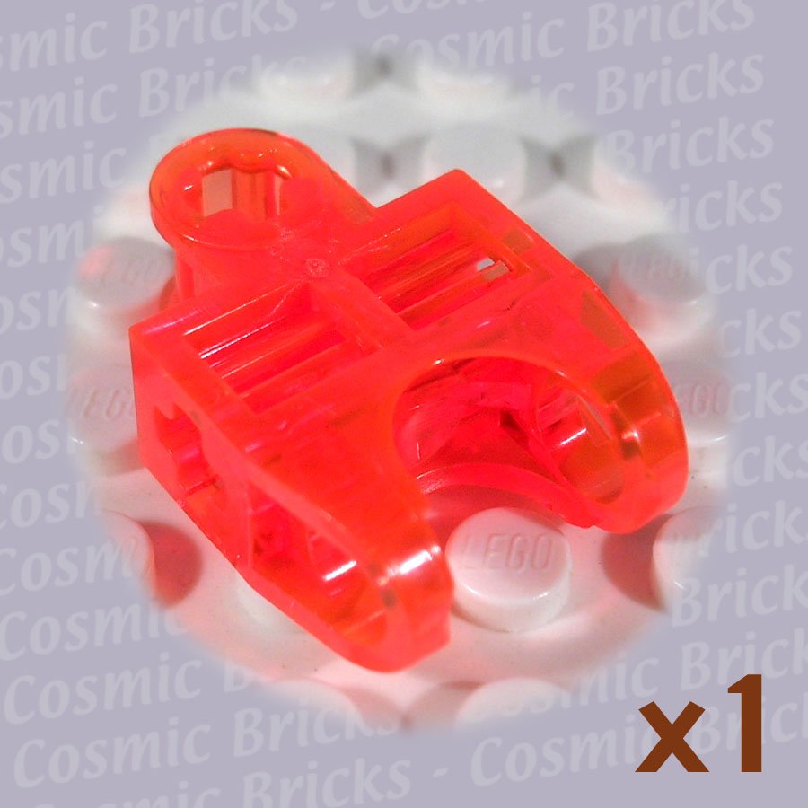 LEGO Trans Fl Reddish Orange Technic Axle Connector 2x3 Ball Socket 4194990 32174 (single,N)