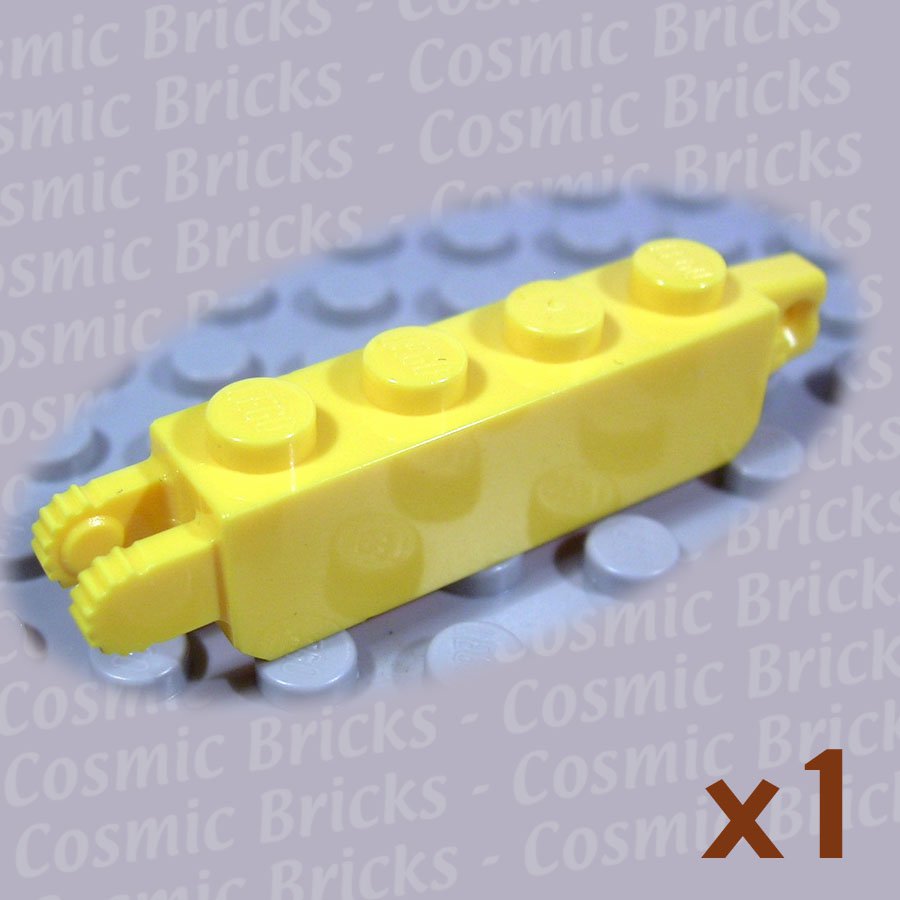 LEGO Yellow Hinge Brick 1x4 Locking 1 and 2 Fingers Vertical 4144568 30387 (single,N)
