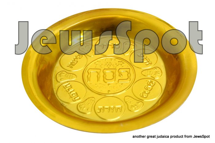 SET OF 12 UNITS -PLASTIC GOLDEN PASSOVER PLATE 20 CM (12)