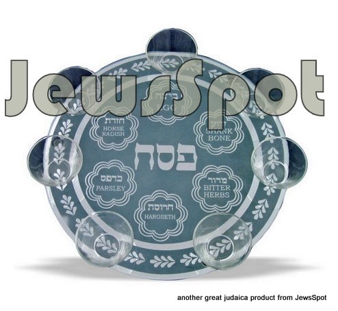 BIG GLASS PESACH PLATE .