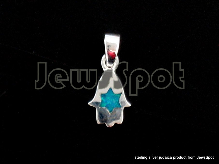925 PENDANT HAMSA OPAL 1CM