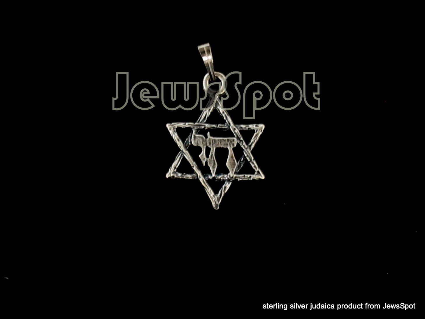 S PENDANT CHAI ON MAGEN DAVID 3CM