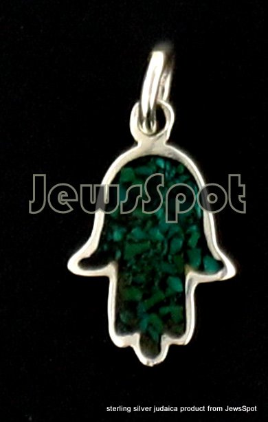 S PENDANT HAMSA 2CM EILAT GREEN