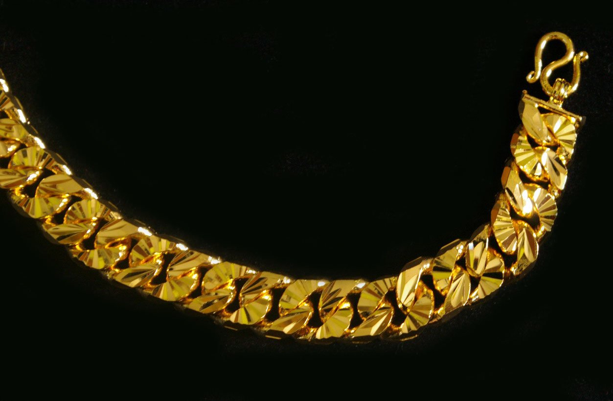 7.2" two usage side chain 24K gold filled bracelet bangle 93
